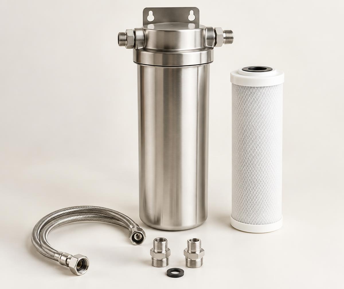 Roestvrijstalen actieve-koolfilter met cartridge